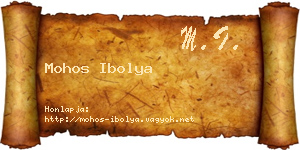 Mohos Ibolya névjegykártya
